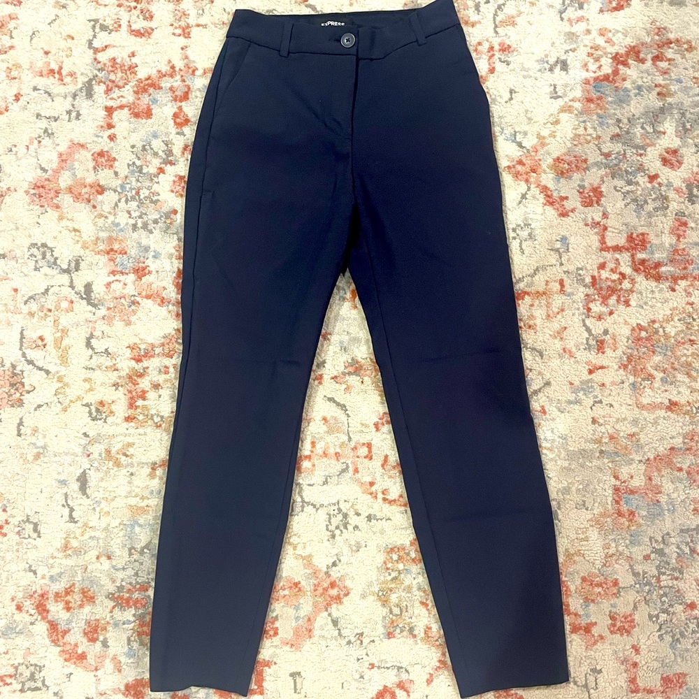 Navy Blue Ankle length Express work pants
